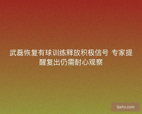 武磊恢复有球训练释放积极信号 专家提醒复出仍需耐心观察