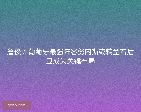 詹俊评葡萄牙最强阵容努内斯或转型右后卫成为关键布局
